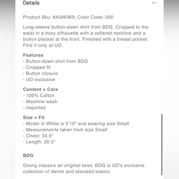 BDG by Urban Outfitters Corey Button Down Crop Plaid EUC! LIKE NEW!!! - Picture 7 of 15